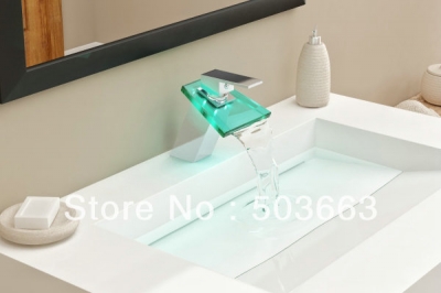 Beautiful LED Battery Power 3 Colors Bathroom Basin Sink Led Faucet Mixer Tap Faucet S-410 [Bathroom Led Faucet 1112|]