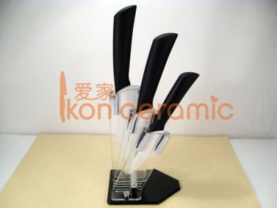 China Knives - 4pcs/Ceramic Knife Set, 4"/5"/6" with a Ceramic Knife Holder.(AJ-4DP-CB)