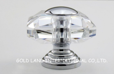 D50mm Free shipping pure brass top quality K9 crystal glass cabinet knob & crystal drawer knob