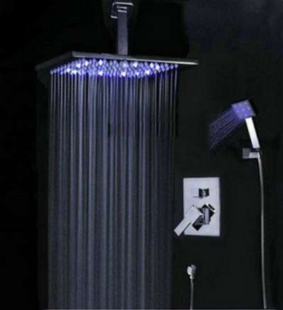 Luxury 8 " LED Shower Head With Valve Handle Spray Complete Shower Set S-543 [Shower Faucet Set 2312|]
