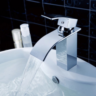 New Bathroom Chrome Basin Sink Waterfall Faucet Mixer Tap vanity faucet L-1611