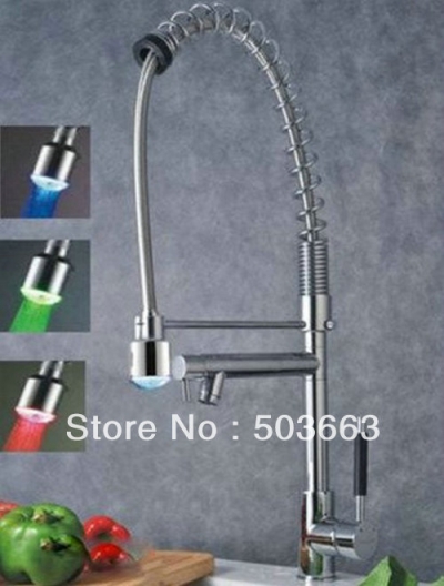 Pull Out Stream Chrome Faucet Kitchen Bathroom Basin Sink S-695 [Kitchen Led Faucet 1788|]