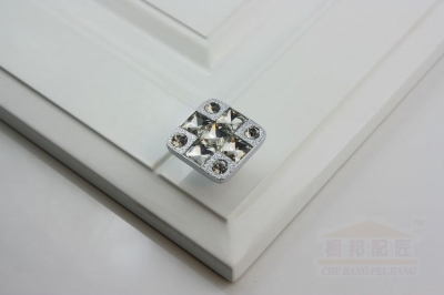 Single K9 Crystal & Zinc Alloy Furniture Bright Chrome Clear Crystal Drawer Knobs Handle Glass Knobs Cabinet Knobs
