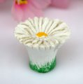M5017 white chrysanthemum flowers and plants cartoon resin knobs for drawer/cabinet