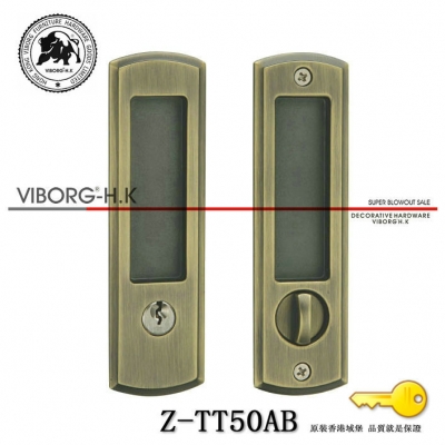 VIBORG Top Quality Zinc Alloy Sliding Door Mortise Locks, Sliding Door Lock Set, Z-TT50AB