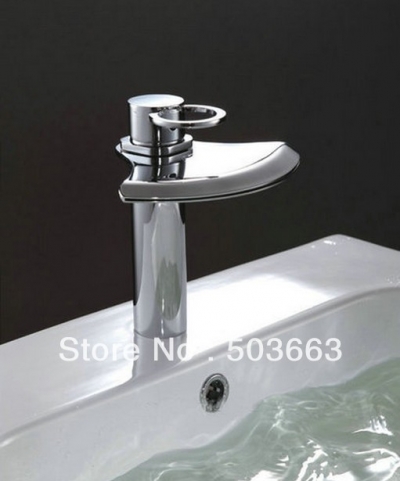 Waterfall Ring-pull big AX Bathroom Basin & Kitchen Sink Mixer Tap Faucet K-6123