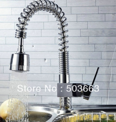 Wholesale New Single Handle Brass 2 Sinks Kitchen Faucet Basin Sink Swivel Spray Mixer Tap S-819