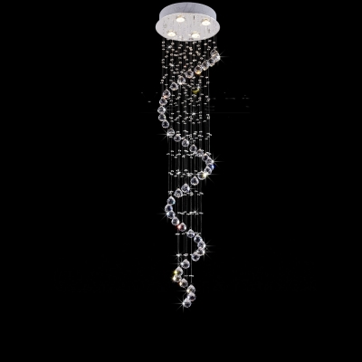 d35cm modern led spiral lustre crystal chandelier light fixtures long stair light for staircase el foyer living room [staircase-light-6551]