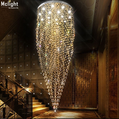 large crystal ceiling lights fixture amber crystal light lustre de cristal lamp for stair, staircase with gu10 bulbs dia 800mm