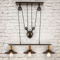 loft vintage retro wrought iron black chandelier adjustable pulley industrial lamps e27 edison pendant lamp home light fixtures