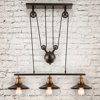 loft vintage retro wrought iron black chandelier adjustable pulley industrial lamps e27 edison pendant lamp home light fixtures [modern-pendant-light-6479]