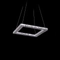 modern led crystal pendant lamps square backplate stainless steel plating dinning bed room pendant lighting