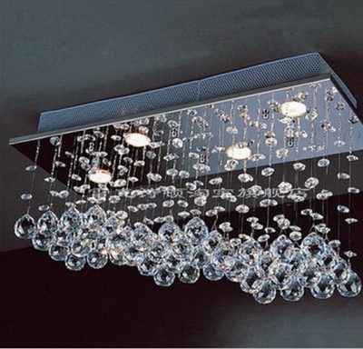 modern rectangular crystal chandelier light for living room crystal lighting