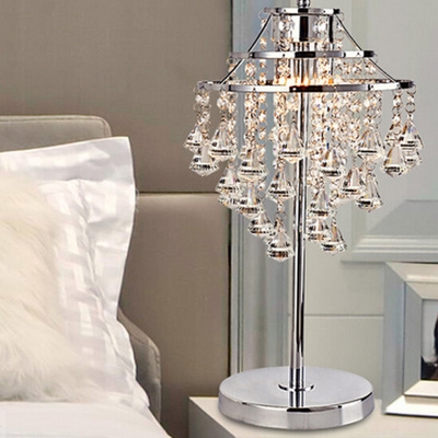 new brief style modern chrome table light crystal table lamps for living room lighting [crystal-table-lamp-5291]