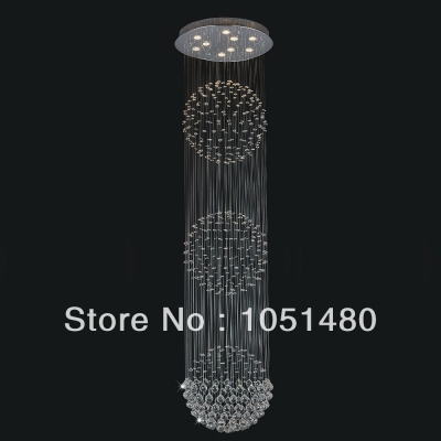s modern staircase chandelier crystal lamp dia40*h160cm hang wire home lighitng [modern-crystal-chandelier-5010]