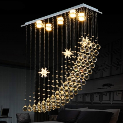 whole flush mount oval modern led chandelier crystal lamp l70*w25*h60cmm led light chandelier k9 gu10 led bulb included