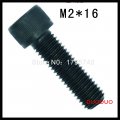 100pc din912 m2 x 16 grade 12.9 alloy steel screw black full thread hexagon hex socket head cap screws