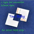 100pcs/lot l type 4pin led connector wireless for 3528 led strip light no need soldering easy connector