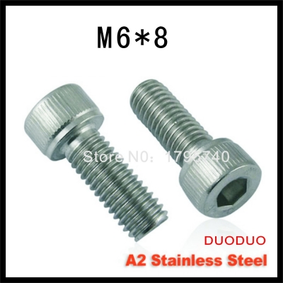 10pc din912 m6 x 8 screw stainless steel a2 hexagon hex socket head cap screws [hexagon-hex-socket-head-cap-screws-715]
