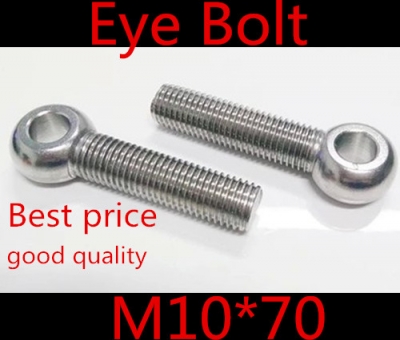 10pcs m10*70 m10 x 70 stainless steel eye bolt screw,eye nuts and bolts fasterner hardware,stud articulated anchor bolt [eye-nuts-and-bolts-fasterner-hardware-1137]