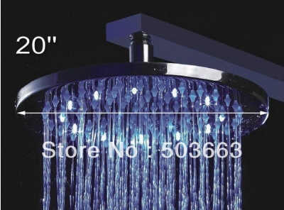 20"chromed brass round LED rain shower head YS-5654