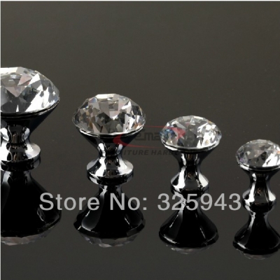 2pcs 25mm European K9 Crystal Kitchen Cabinet Shiny Diamond Glass Dresser Knobs And Pulls Door Handle