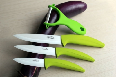 3" 4" 5" inch Green Handle Paring Fruit ?Kitchen Ceramic Knife Sets + Peeler ,Free Shipping