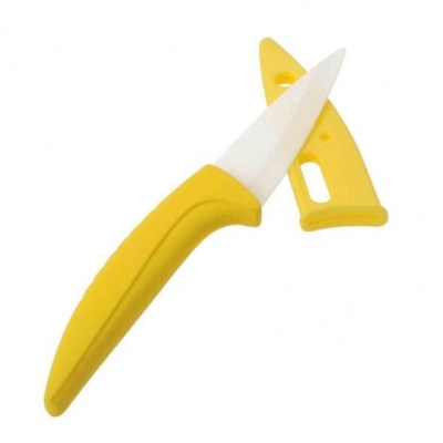 3" Chef Kitchen Cutlery Ceramic knife Knives with Sheath yellow