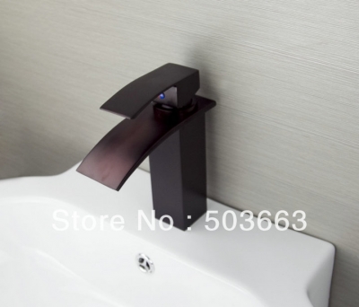 Classic Oil Rubbed Bronze Single Lever Bathroom Waterfall Faucet Basin Mixer Tap Vanity Faucet L-6049