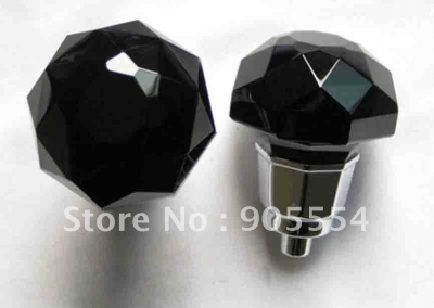 D45mmxH54mm Free shipping black crystal glass cabinet drawer knobs [YJ Crystal Glass Knobs 83|]