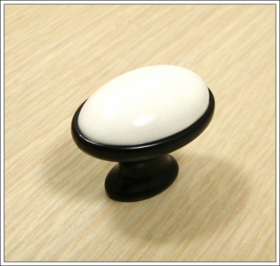 Decorative Design Black Ceramic Zinc Alloy Kitchen Cabinet Furniture Knobs ?(L:40mm,W:30mm)