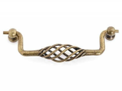 European Classical style Furniture Cabinet Drawer Pull Handle Antique Brass Birdcage( C:C:128MM H:40MM )