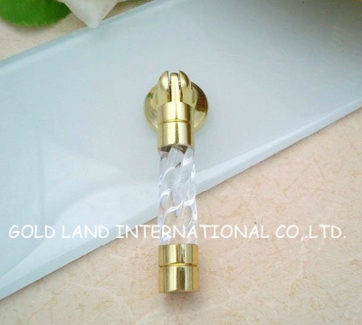 L65mmxD19mm Free shipping crystal glass pull knob handle/cabinet handle drop catch for furniture