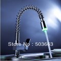 LED Kitchen Sink Pull Out Spray Mixer Tap Faucet Vessel Faucet Pull Out Kitchen Faucet L-213