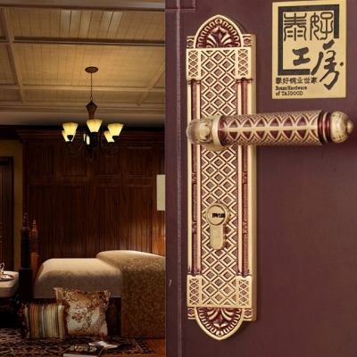 Modeled after an antique LOCK Rose Gold Door lock handle door levers out door furniture door handle Free Shipping pb42