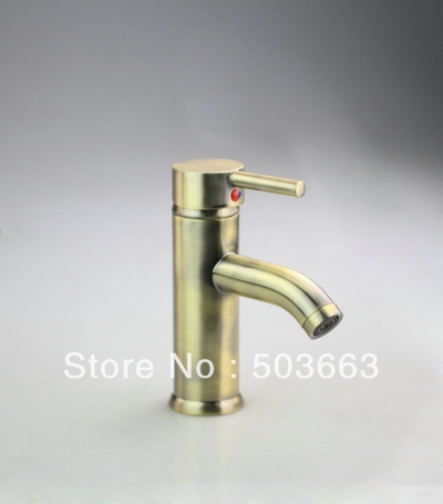 New Glass Spout Antique Brass Deck Mounted Bathtub Faucet Bathroom Mixer Tap L-0112 [Bathroom faucet 344|]