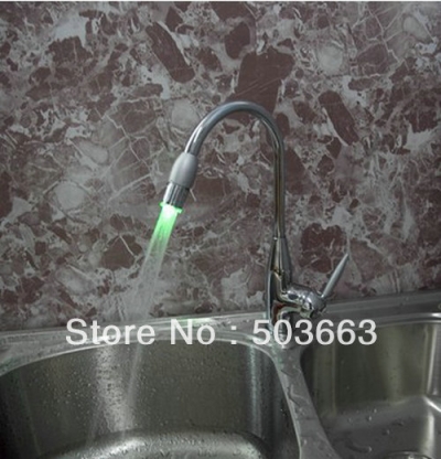 New Single Hole LED Mixer Faucet Tap Bathroom Sink Basin S-678