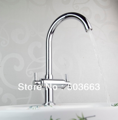Newly Wholesale 2 Handle Kitchen Swivel Basin Sink Vessel Faucet Vanity Faucet Brass Mixer Tap Chrome Crane S-8509