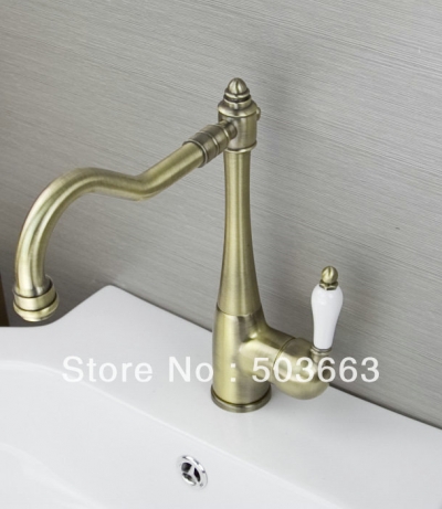 Novel Antique Brass kitchen Swivel Sink Faucet Mixer Taps Vanity Faucet L-A37 [Kitchen Faucet 1483|]