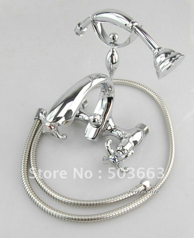 Phone Style Hot and cold device Polished Chrome Wall Mounted Faucet Bathroom Mixer Tap CM0341