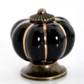 NG88BL 40mm diameter black spun gold bronze pumpkin cartoon ceramic knob for drawer/wardrobe/cupboard