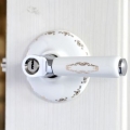 30SS-TZ white and silvery ceramic handle locks with golden embellishment for door