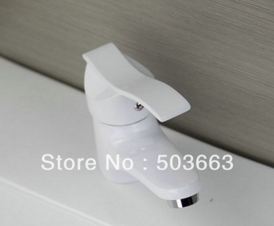 White Spray Painting finish newly Basin Sink Brass Mixer Tap Faucet L517k