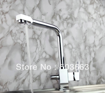 Wholesale Double Handle Concision Kitchen Swivel Basin Sink Faucet Vanity Faucet Brass Mixer Tap Chrome Crane S-800 [Kitchen Faucet 1392|]