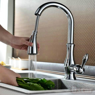 all copper cold and kitchen pull-out kitchen faucet sink faucet rotation vegetables basin taps