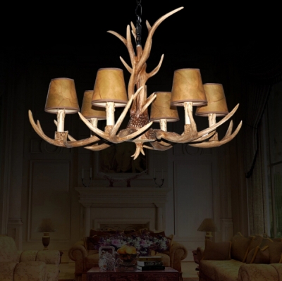contemporary lighting chandelier, artistic antler featured chandelier with 6 lights