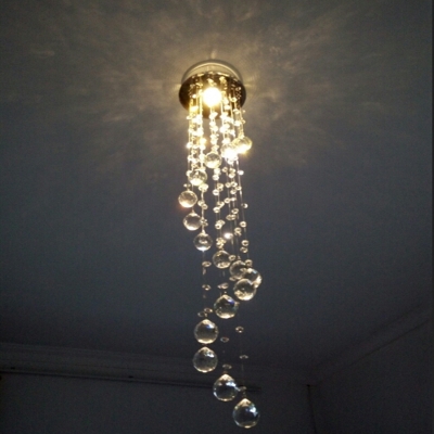 d20*h80cm led long spiral crystal ceiling light lustres stari lamp small lighting fixture for stair foyer hallway corridor lamp