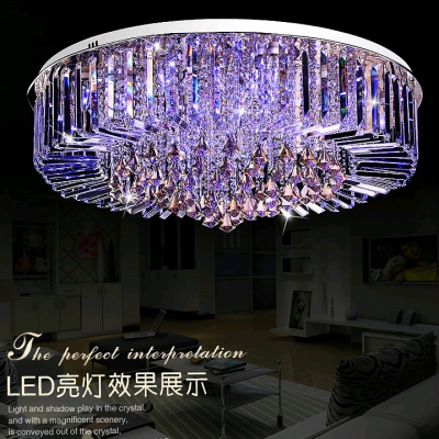 luxury crystal ceiling light lamp,modern simple light for home,k9 crystal ceiling lights with remote control