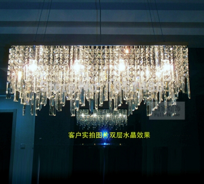 modern brief style rectangular dinning room crystal pendant lights l800*w200*h1000mm