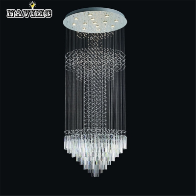 modern vanity stairecase crystal chandelier luxury home long light wave fixture led light crystal lamp dia800*h2500mm